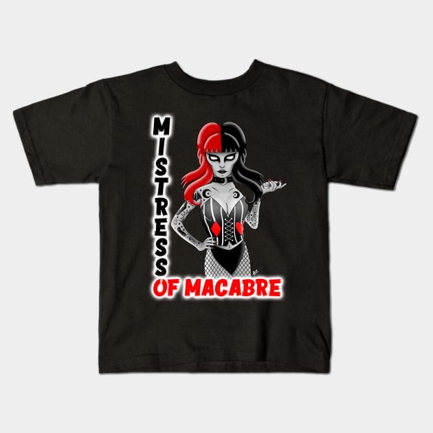 Nova - Mistress of Macabre Kids T-Shirt by Paranoia Prints